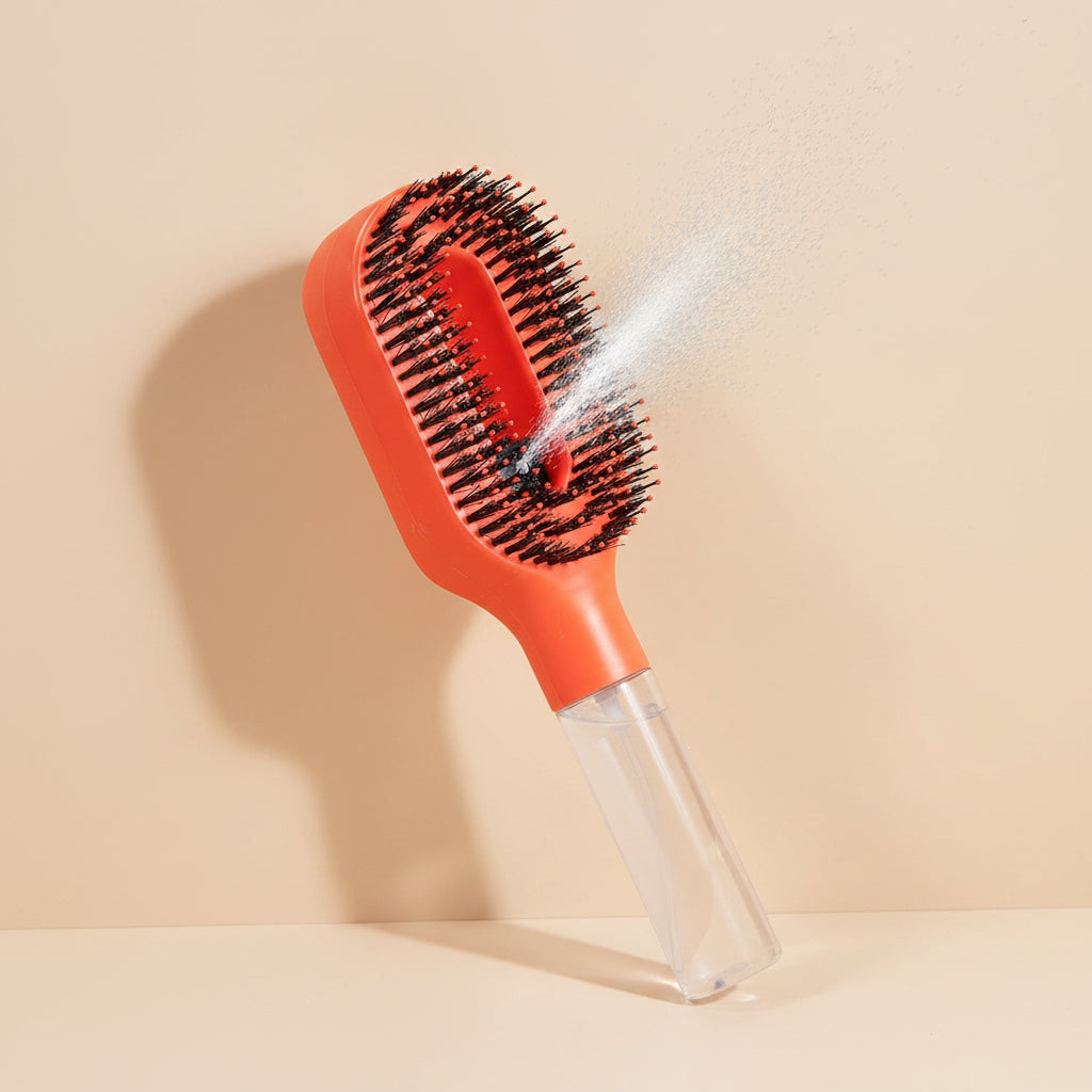 One-Click Spray Anti-Frizz Hair Brush
