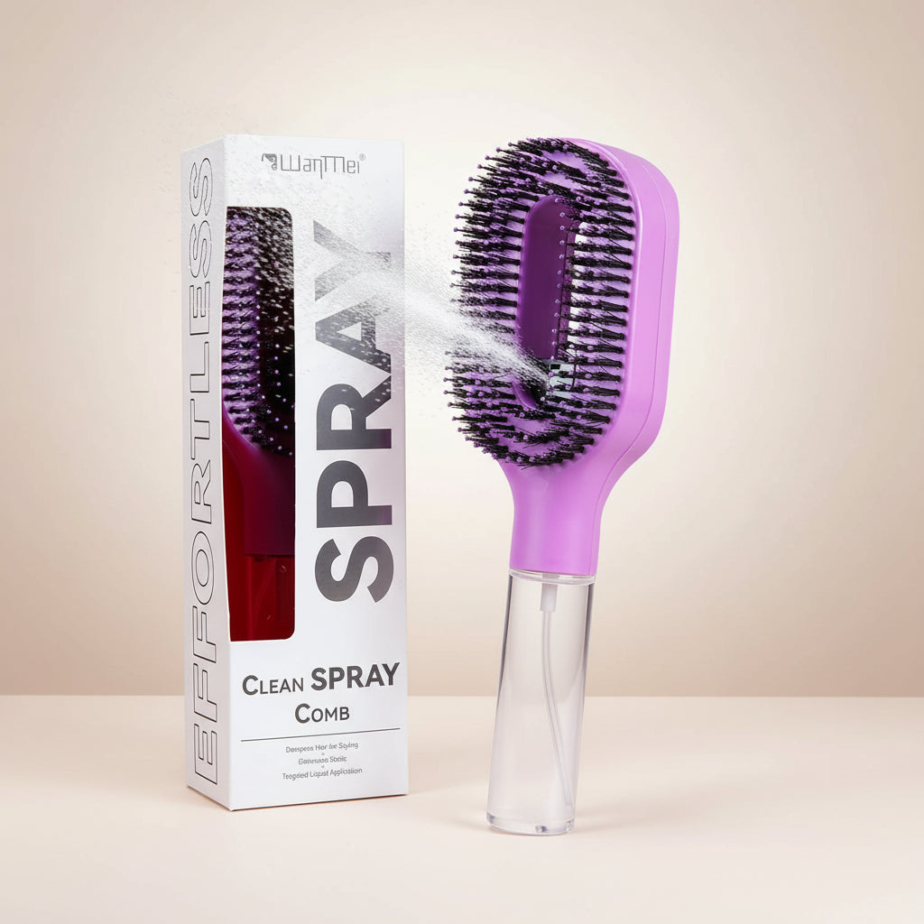 One-Click Spray Anti-Frizz Hair Brush