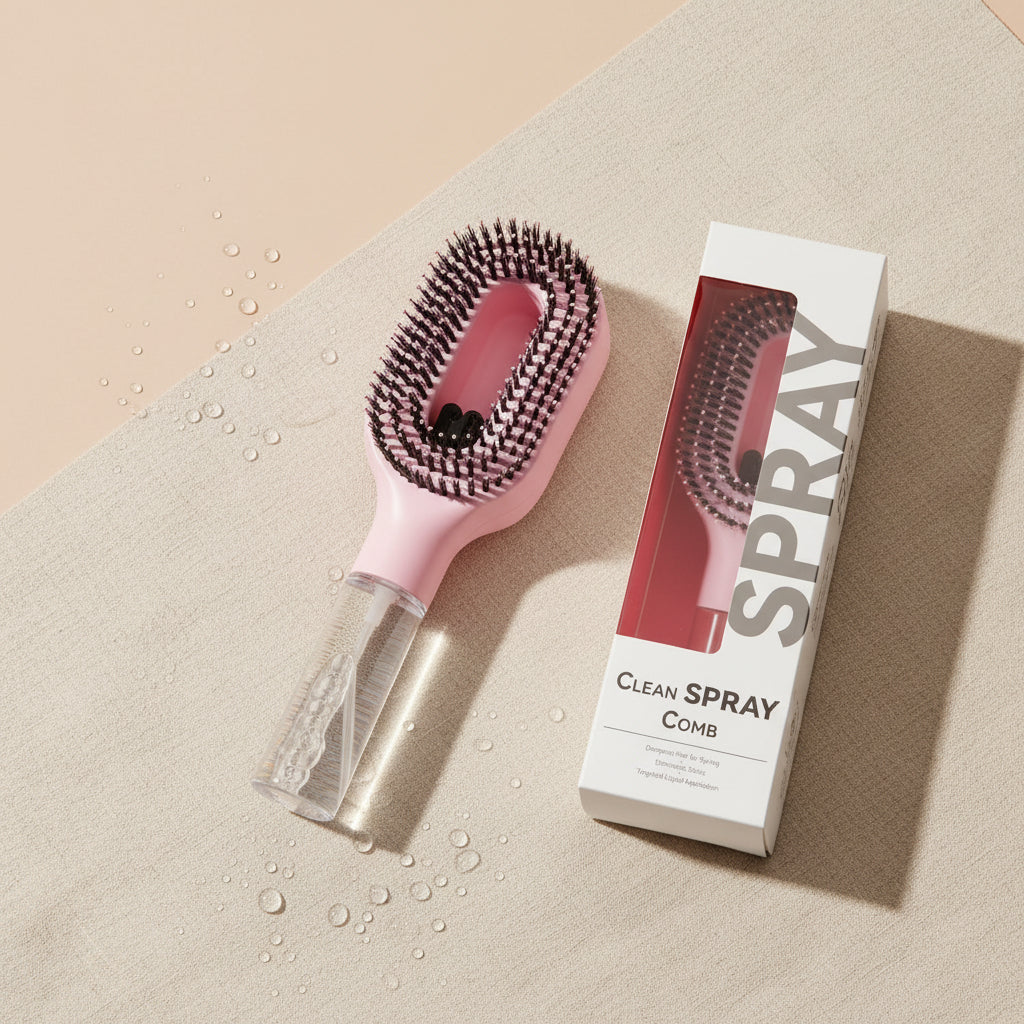 One-Click Spray Anti-Frizz Hair Brush