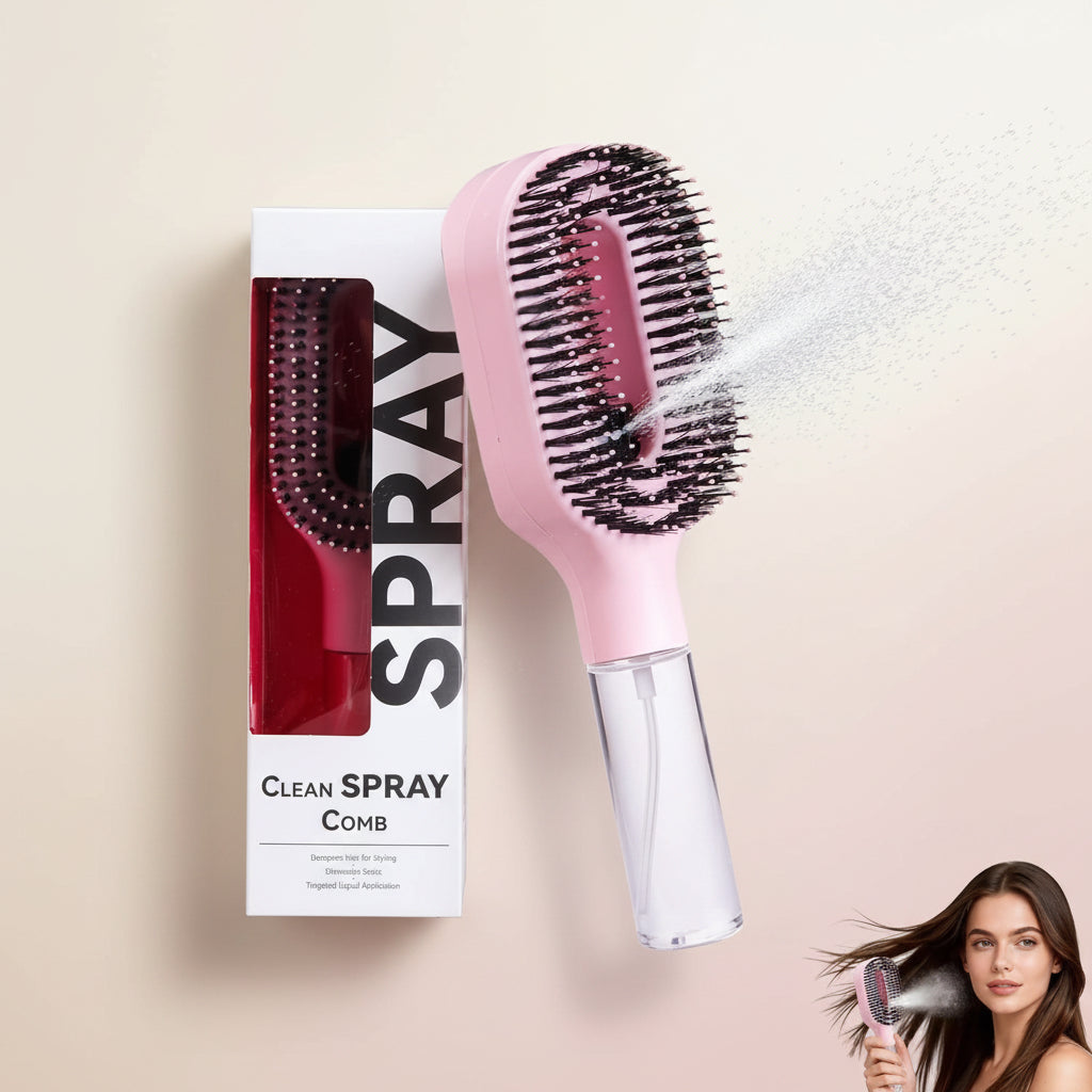 One-Click Spray Anti-Frizz Hair Brush