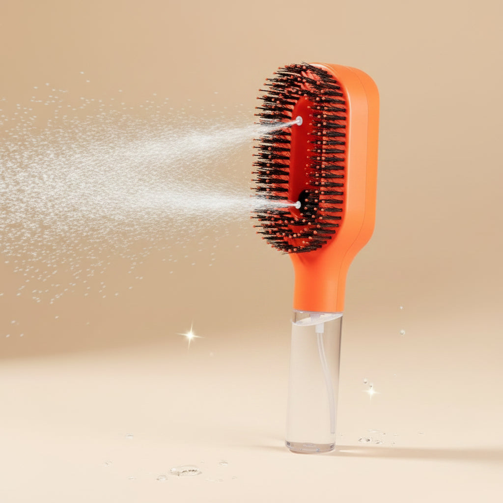 One-Click Spray Anti-Frizz Hair Brush