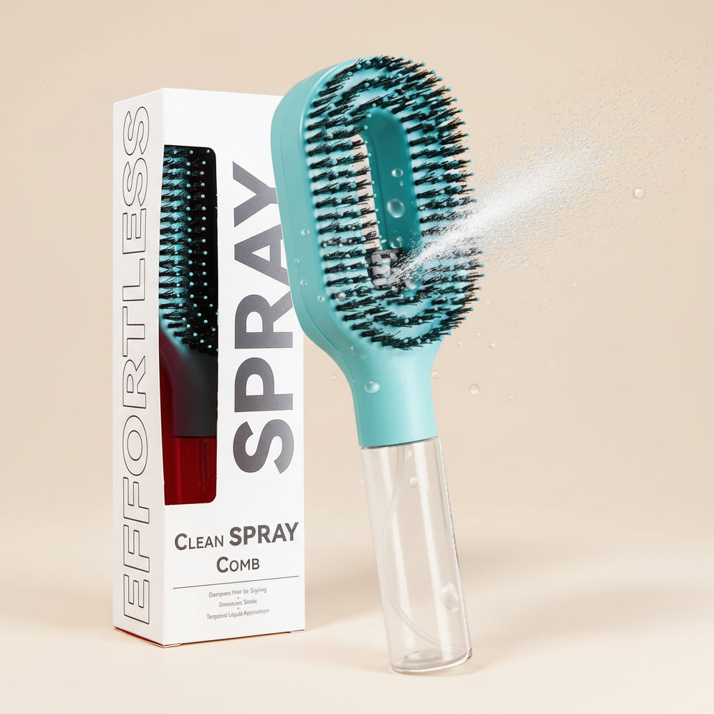 One-Click Spray Anti-Frizz Hair Brush