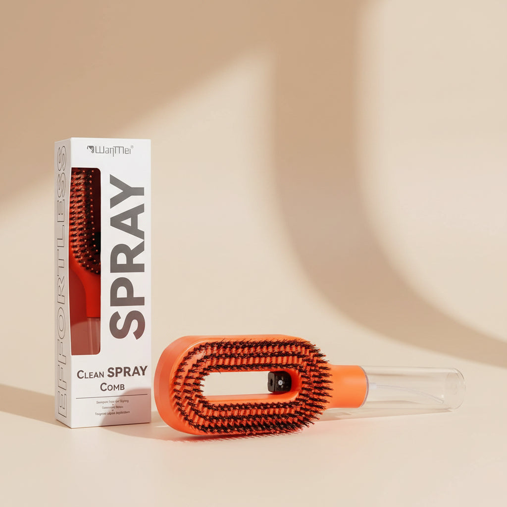 One-Click Spray Anti-Frizz Hair Brush