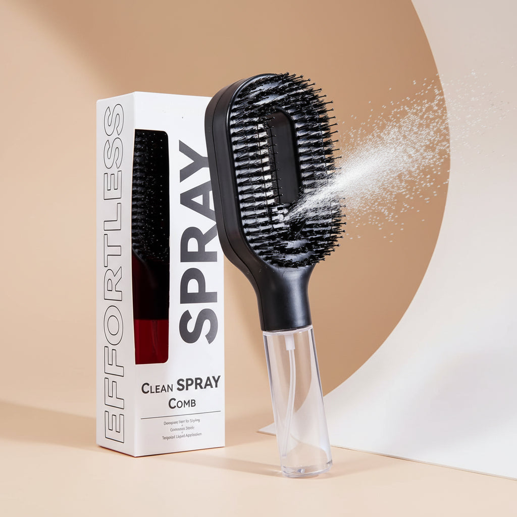 One-Click Spray Anti-Frizz Hair Brush